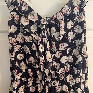 LC Lauren Conrad Disney Collection Navy Blue Teapots Dress - Size XL